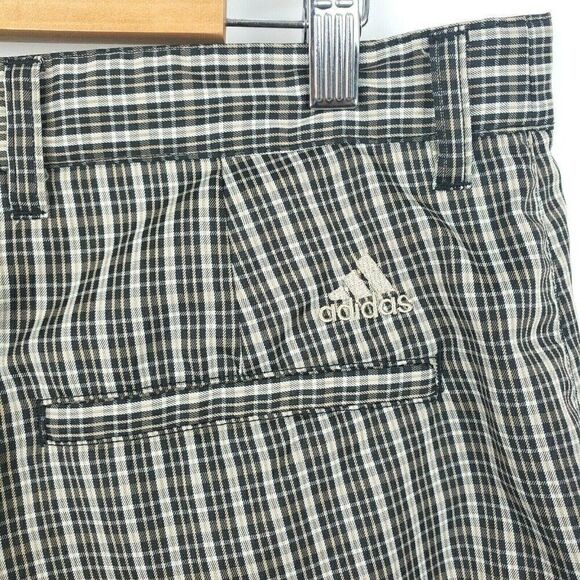 Adidas Plaid Athletic Chino Golf Shorts Performance Casual Mens Size 38 - Picture 3 of 5